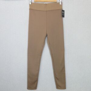 JLUXLABEL Leggings Womens M Tan High Waist Fleece Lined Stretch Full Length NEW